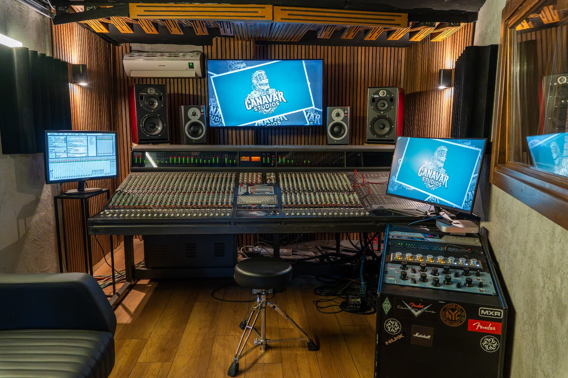 Dolby Atmos immersive mixing room with Focal monitoring array