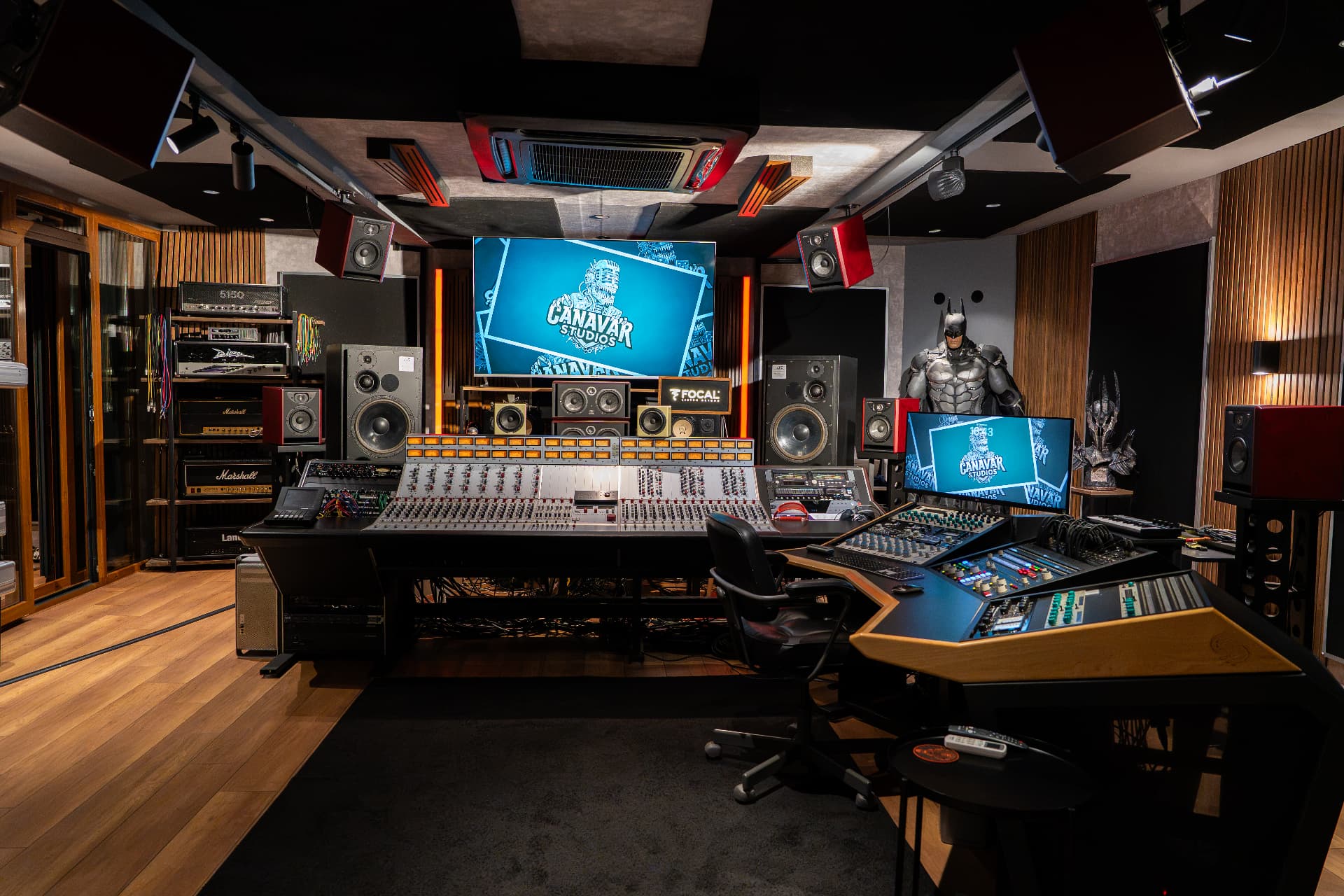Studio B control room with large format analog console